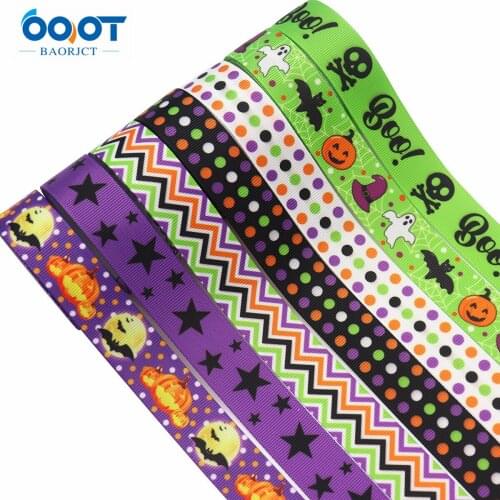 7/8"(22mm),10Yards Halloween Cartoon Series Grosgrain Ribbons,M-21708-984 Bow Cap Accessories Party Gift Wrap DIY Handmade