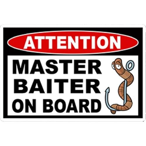 Personality Car Sticker Master Baiter Fishing Decal Fisherman Fish Boating Boat Bait Graphic Sunscreen Waterproof 13cm* 9cm