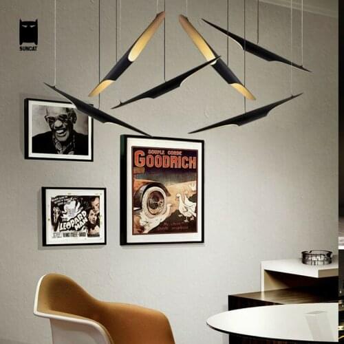 Black Aluminum Coltrane Oblique Pendant Light Fixture Art Deco Tube Pipe Hanging Lamp Luminaria Design Bar Cafe Dining Room
