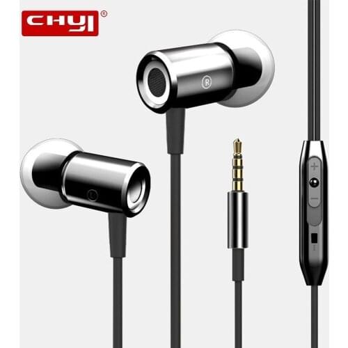 CHYI Magnetic Wired Stereo in-Ear Earphones Super Bass Dual Drive Headset Earbuds Earphone For Huawei Samsung SmartPhone