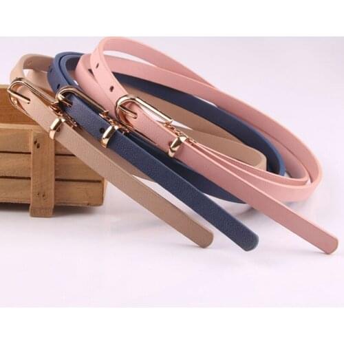 Elegant Belt Womens Skinny Belt Solid Color Joker Pin Buckle Dress Adjustable Thin Belt Dress Belt
