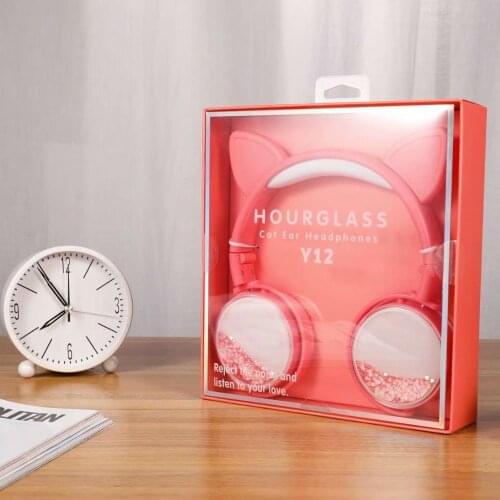 Ear Headset Quicksand Decor Music Sports Headphones for Kids Gifts Girls Cat