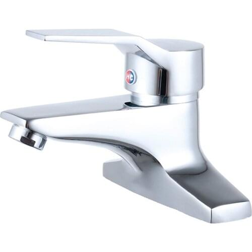 Bathroom Basin Faucet Solid Brass Two Holes Basin Sink Mixer Faucet Single Handle Hot And Cold Water Tap