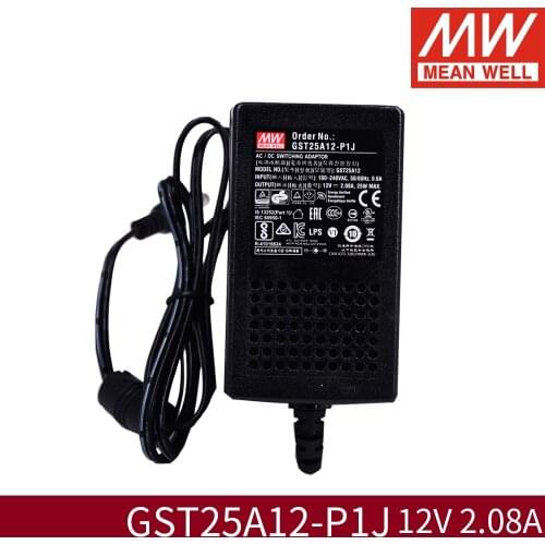 Mean Well 25W Adaptor 5V 7.5V 9V 12V 15V 18V 24V 28V 48V Meanwell Universal Charger Power Supply GST25A12-P1J GST25A05-P1J
