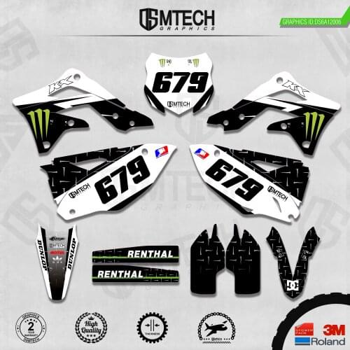 DSMTECH Customized Team Graphics Backgrounds Decals 3M Custom Stickers For KAWASAKI 2012 2013 2014 2015 KXF450 006