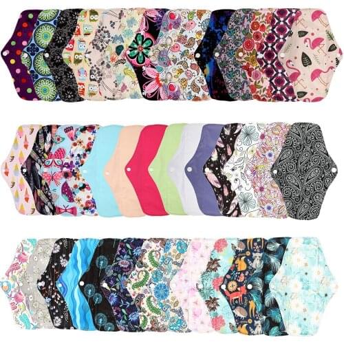 [Sigzagor]60 Medium M Regular Reusable Washable Bamboo CHARCOAL Mama Cloth Pads, Menstrual Sanitary Pads,10"/25cm 26 Designs