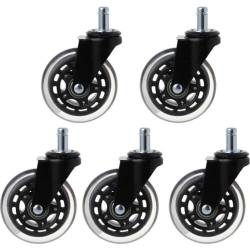 OOTDTY 5Pcs 11x22mm Office Chair Wheels Wivel Rubber Caster Wheel Safe Rolling Caster Replacements For Home Office Furniture