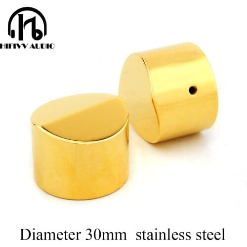 Stainless steel Gold-plated Volume knob 1pcs Diameter 30mm amplifier Potentiometer knob Super beautiful Electroplate Golden