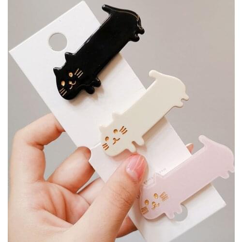 Romantic Cute Girls Hair Pin Fashion New Animal Barrettes Hairpins Classic Cat Acetate Hair Clips For Women Hair Accessories