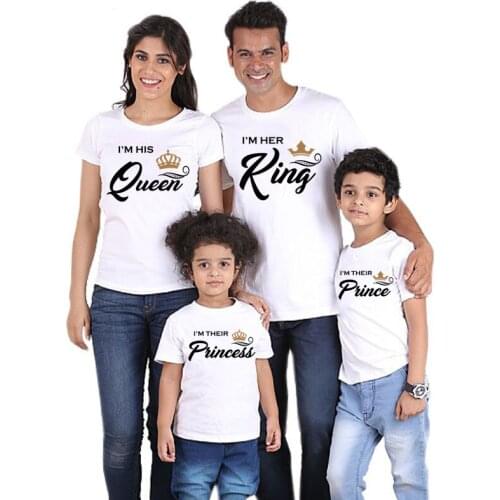 Family King Matching Costume Mother and I See T-shirt Father Mother Daughter Baby Clothes Queen Mother and Daughter Clothes