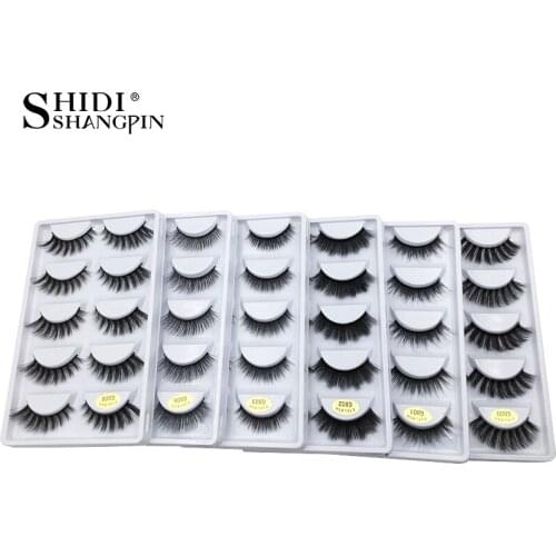 SHIDISHANGPIN 5 pairs mink eyelashes 3d mink lashes false eyelashes natural false lashes 3d mink lashes faux cils cilios