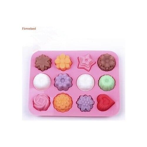 Flower Heart Shape Cake Silicone Mold DIY Soap Making Mold Cake Decorating Tools Chocolate Biscuit Mold Flowers Pudding