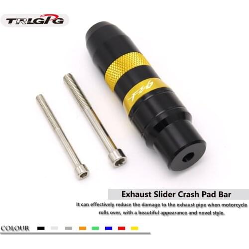 Motorcycle CNC Frame Exhaust Sliders Crash Protector Pads with logo For Yamaha FZ6 FAZER 2004-2010 FZ6R 2009-2015