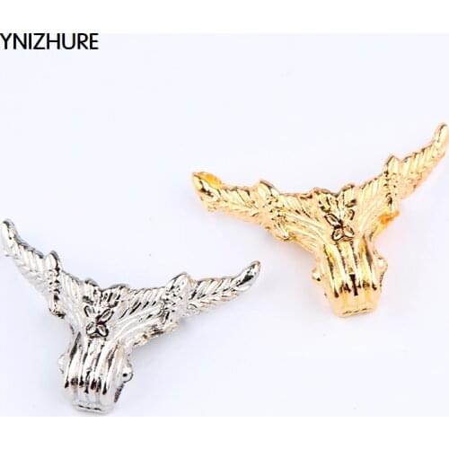 50pcs Antique Wooden Foot Zinc Alloy Wine Sides Metal Care Green Bronze Corners Tiger Feet Furniture Legs Support Corne