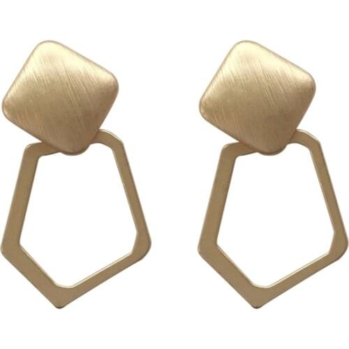 Exaggerated Large Matte Gold Silver Geometric Clip on Earrings Without Piercing for Women Party Ear Clips Jewelry Gift