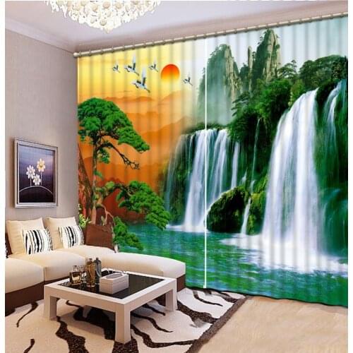 Waterfall curtains 3D Curtain Luxury Blackout Window Curtain Living Room Blackout curtain