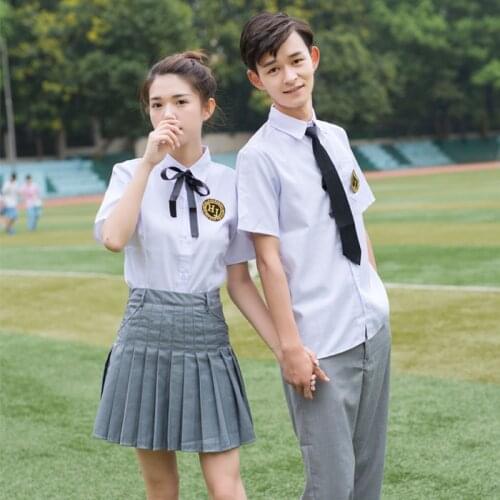 2019 new Style Women Students Suit Skirt Japanese Knitted Cute Female Cotton Uniforms Sets Korean School Girls Uniform