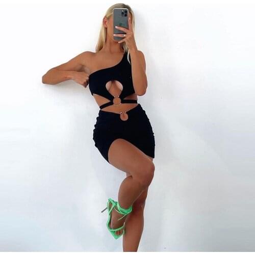 Women Dress Sets Summer Fashion Bandage 2 Two Pieces Set Sleeveless V-Neck Sexy Halter Top Drawstring Mini Skirts Club Outfits