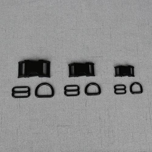 10 Sets 15mm/20mm/25mm Metal D Ring Adjustable Release Buckle For Pet Dog Collar Webbing Cat Necklace Handmade DIY Accessory