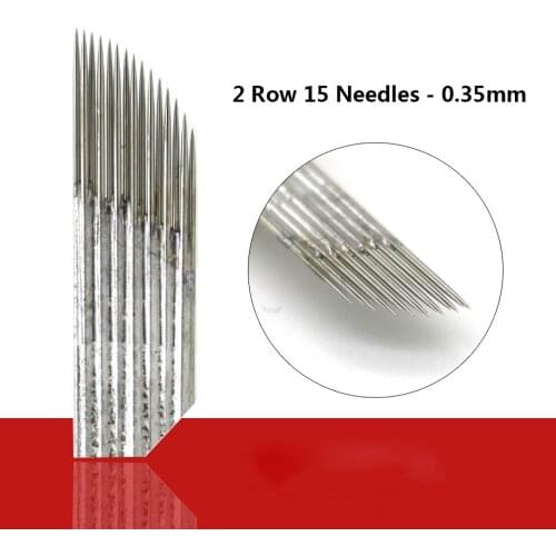 100pcs Double Row Needles Manual Pen Blades 15 pins Microblading Permanent Makeup Eyebrow Tattoo 3D Embroidery