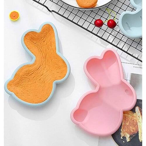 3D Long Ear Rabbit Silicone Mold DIY Fondant Mousse, Plaster, Clay, Candle Handmade stencils, decoration tools