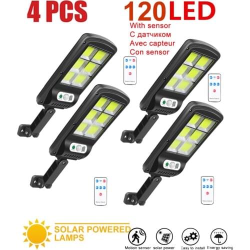 4pcs tabular oblong Powerful led Solar light outdoors PIR Motion Sensor Solar Powered Wall lamp Waterproof Sunlight for Garden D
