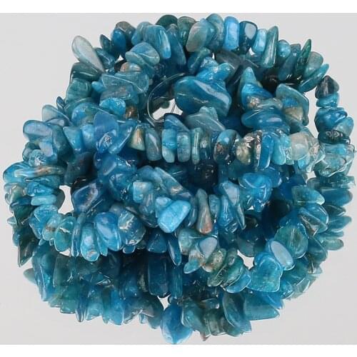 AAA 5-8mm Natural Freeform Chips Beads Gravel Blue Apatite Stone Irregular Beads For Jewelry Making DIY Bracelet Accessories 33"
