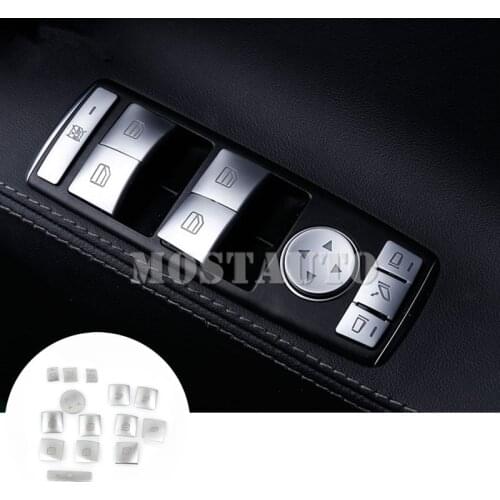 For Benz E Class Coupe W207 C207 Inner Door Window Switch Button Cover 2009-2016 14pcs Car Accessories Interior Car Decor