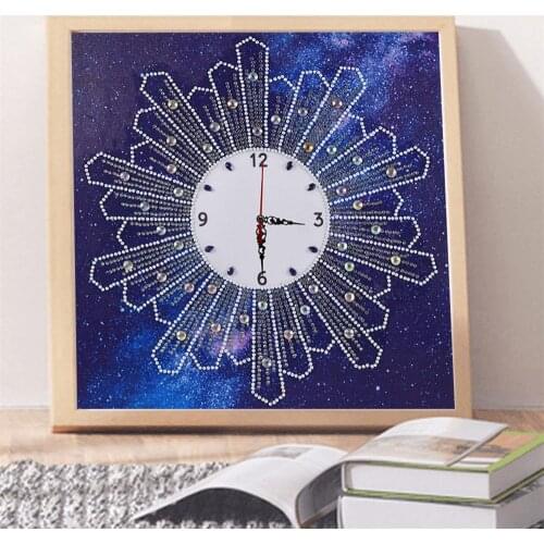 Huacan DIY Diamond Embroidery Clock Special Shaped Picture Of Rhinestone Diamond Art Mosaic Handicraft Home Decoration