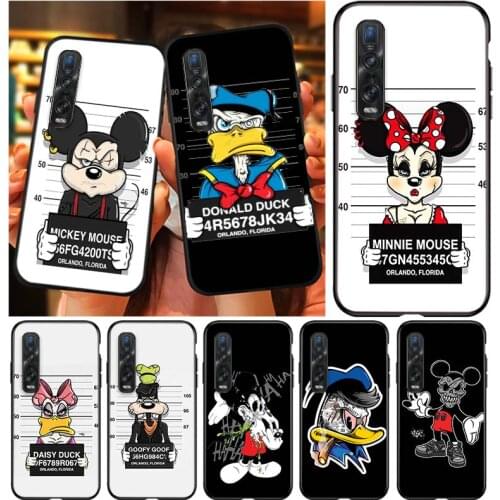 Disney Bad Boy Mickey For OPPO Find X3 X2 Lite K5 K3 R17 R15 R9S F15 F11 F19 F9 F7 Neo Pro Soft Silicone Phone Case