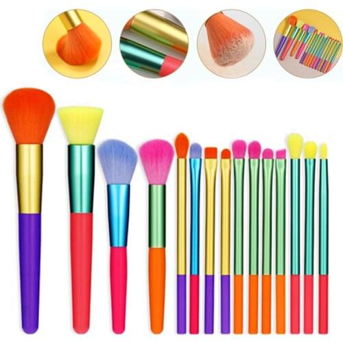 15PCS Makeup Brushes Eyeshadow Brush Women Beauty Fashion Portable Colorful Handle New Blending Brush Set Foundation Blush Tool