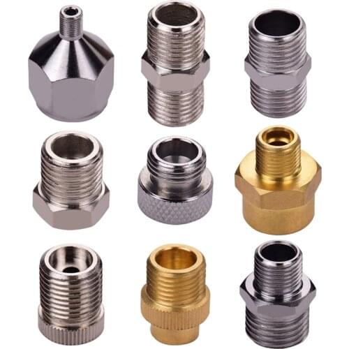 9Pcs Universal Airbrush Adaptor Kit Fitting Connector Set for Compressor Airbrush Hose Air Brush Accessories Tool