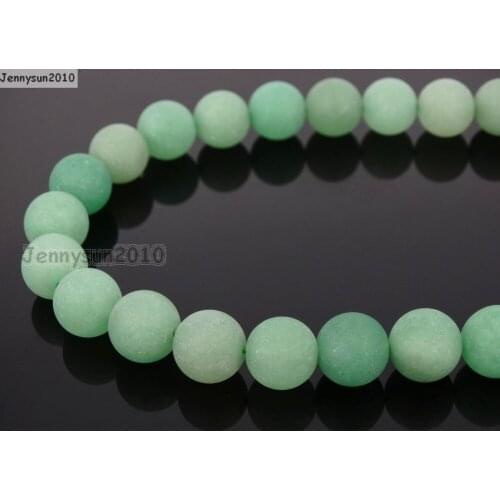 Natural Matte Green Aventurine 12mm Frosted Gems stones Round Ball Loose Spacer Beads 15'' 5 Strands/ Pack