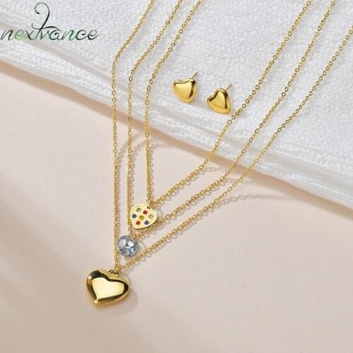 Nextvance Heartbeat Heart Star Earring Necklace Pendant Chain Set Life Tree Charm Fashion Jewelry Set For Women Gift Wholesale