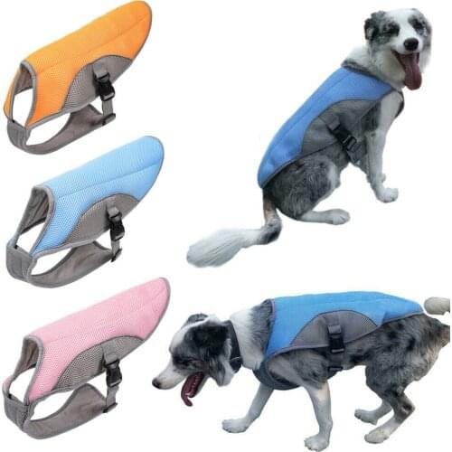 Summer Dog Cooling Vest Clothes Cooling Harness For Dogs Adjustable Mesh Reflective Vest Coat Quick Release Pet Dog Clothes