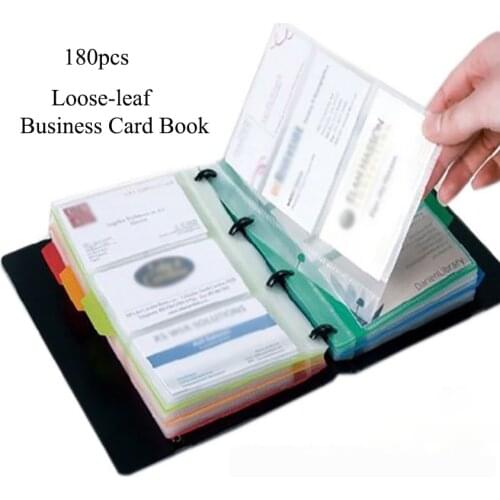 90 Slots PP Portable Large Capacity Loose Leaf Business Card Holder Business Name ID Credit Bank Card Book Organizer 19.8*14*3cm