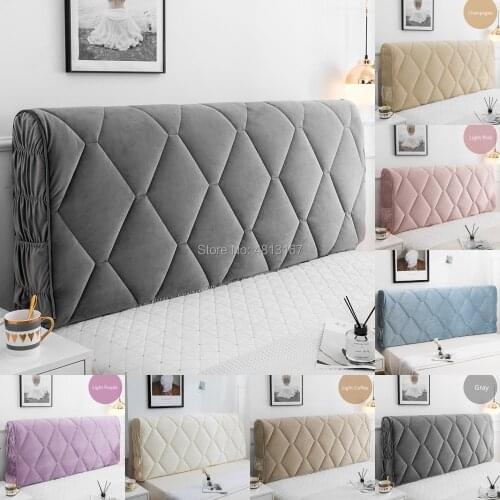Thicken Headboard Cover Bed Head Back Protector Bed Frames Cover Comfortable Solid Color Bed Decor(only cover, not headboard)