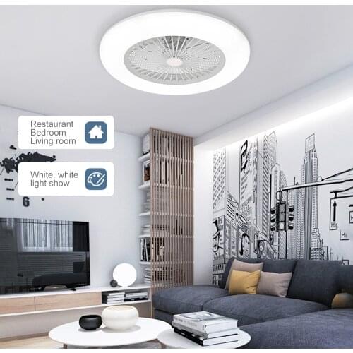 Ceiling Fan with Lighting LED Light Adjustable Wind Speed with Remote Control Without Battery 36W Modern LED Ceiling Light