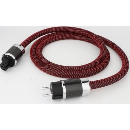 Preffair D503 7N OCC Copper SCHUKO Power Cable Rhodium Plated Carbon Fibre EU US power plug cable hifi power cord cable for DVD