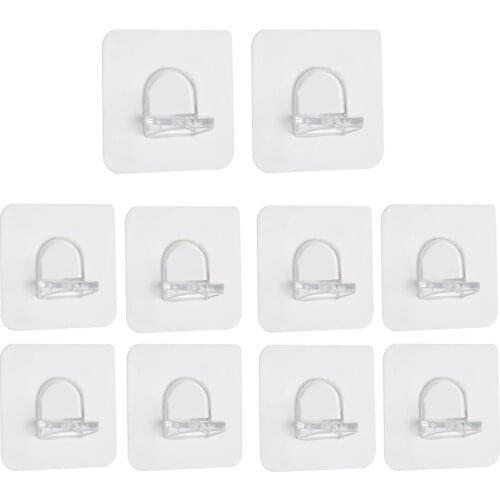 10pcs Partition Support Bracket Closet Shelf Holder Support Hook Punch-free Self-adhesive Layered Partition Angle Bracket
