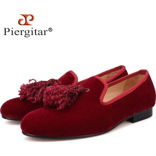 Handmade new fashion fabric tassel men velvet shoes British nobility style party and wedding loafers Men dress shoe mens flats