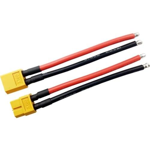 1 pair of XT60 Battery Male Female Connector Plug with 10cm Silicon cable 14AWG Wire for 7.4v 11.1v 14.8v 22.2v battery 2 pieces