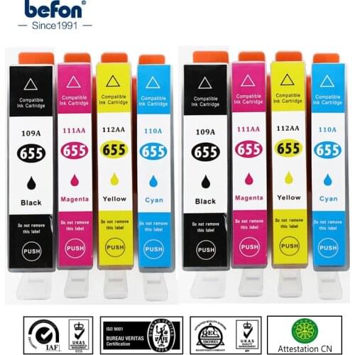 Befon x2 set Compatible 109A Cartridge Replacement for HP 655 HP655 Ink Cartridge for deskjet 3525 5525 4615 4625 4525 Printer