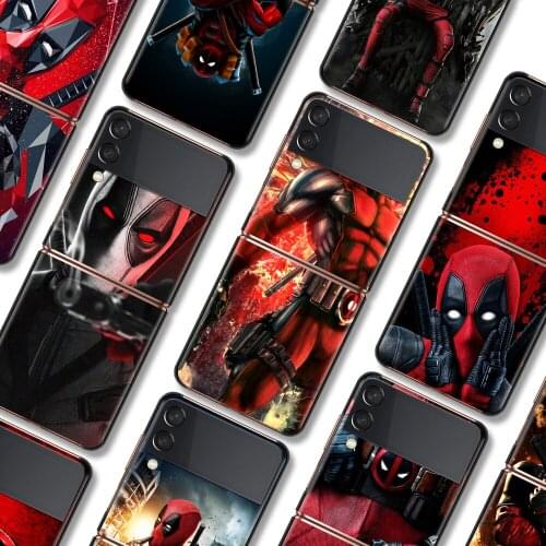 Deadpool Hero Marvel Shockproof Cover for Samsung Galaxy Z Flip Flip3 5G Black Phone Case Shell Hard Fundas Coque Capa