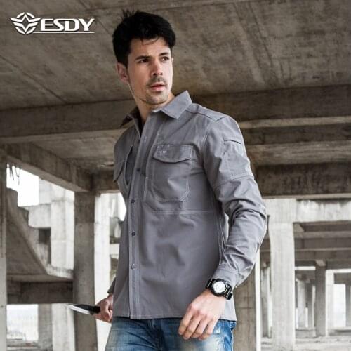 Esdy Windproof Rain-proof Waterproof Shark Skin Tactical Shirt Soft Shell Warm Fleece Lining Hiking Camping Fishing Unisex Shirt