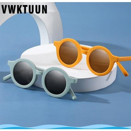 VWKTUUN 2021 Vintage Sunglasses Women Men Round Colorful Sun Glasses For Children Outdoor UV400 Eyewear Parent-child New Glasses