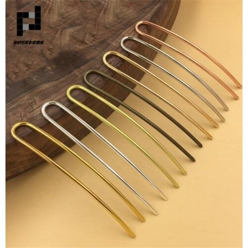 BASEHOME 5pcs/lot 100x3mm Hairpin Jewelry Hairpins Barrettes Retro Long Arch Shape Hairpin Hair Wear Findings