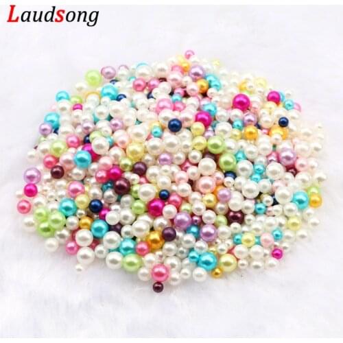 15Grams Mixed Size Pearls Beads Nonporous Acrylic Round Beads DIY UV Resin Epoxy Mold Filler For Jewelry Making Tools 2.5-5mm
