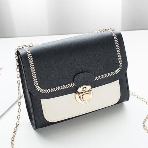 Chains PU Leather Crossbody Bags for Women Small Shoulder Messenger Bag Female Handbags