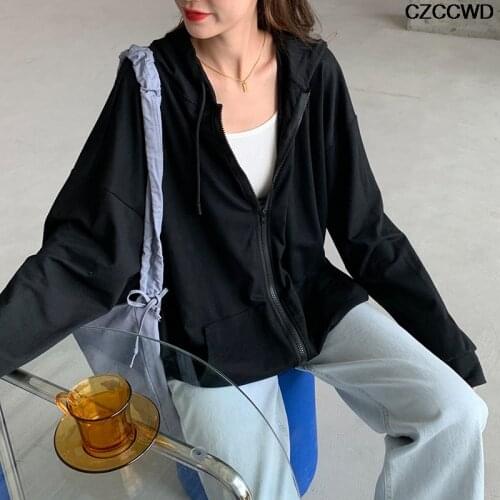 Plus Size Black Brown New Oversize Zip Up Sweatshirt Jacket Hoodies Women Pockets Long Sleeve Autumn Winter Pullovers Clothes